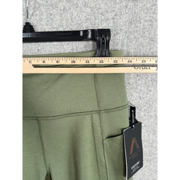 NWT Allyson Felix Athleta Medium Leggings Fast AF Olive Green $119 Compression - Picture 8 of 16